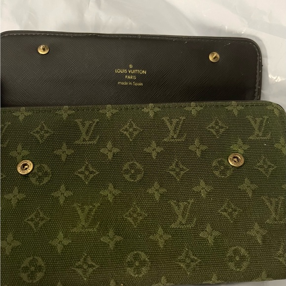 Louis Vuitton vintage min Lin denim green Monogram Wallet - Picture 6 of 13